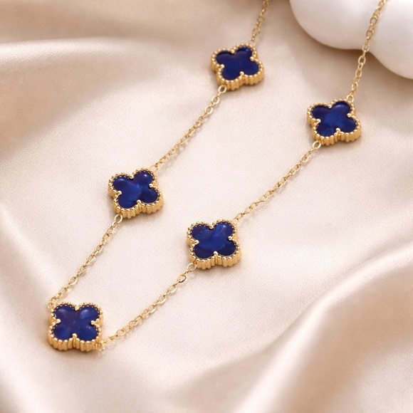 Anthropologie Jewelry - Blue Clover Necklace